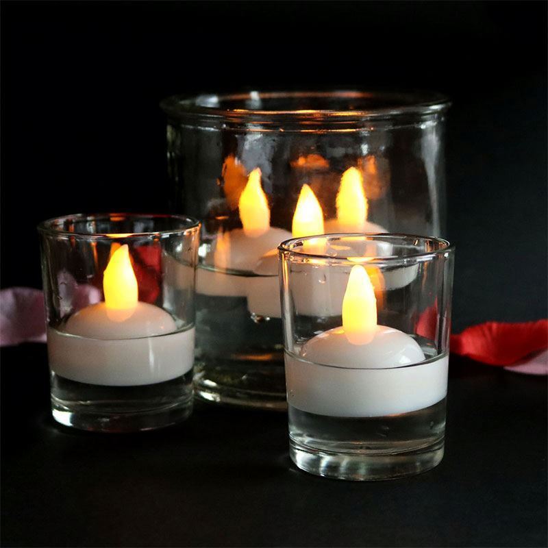 SSY873 Flameless Floating Led Electronic Candle  Bath Water Activated LED Tea Light Yellow Flicker Floating LED Tealight Candle