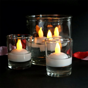 SSY873 Flameless Floating Led Electronic Candle  Bath Water Activated LED Tea Light Yellow Flicker Floating LED Tealight Candle