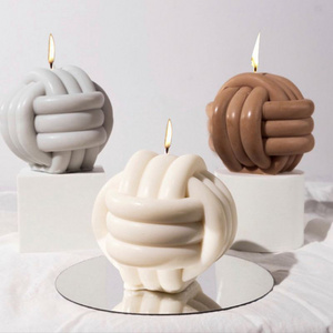 #10016 Wool ball candle Korean DIY thick wool rope knotted aromatherapy plaster candle