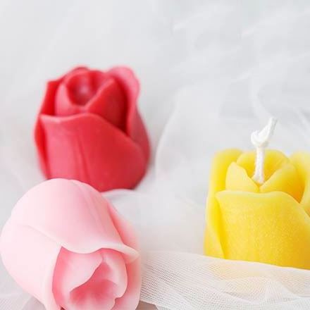 SSY35 Scented Candle Rose Shaped Handmade Carved Flower Floating Candle Home Scented Small Candle Flower  Wedding Party Zhejiang