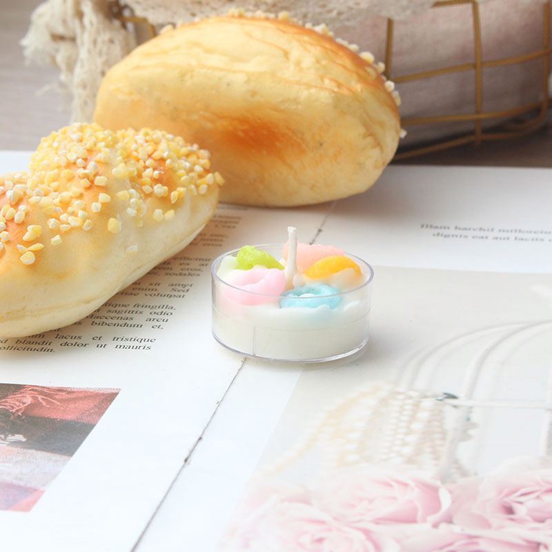 SS3899 ScentSmile Handmade Cute Scented Candles small Tealight Candle Scented Soy Wax Donut for Gift Cereal  Candle