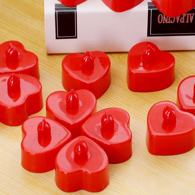 Wholesale Valentine's Day Heart Shape LED Tealight Candles Romantic Love LED Candles with Artificial