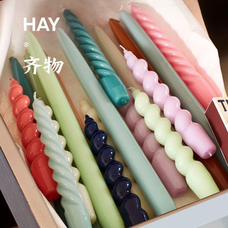 Low Price Low MOQ High Quality Soy Wax Swirl Candle Spell Colored Candle Stick Twisted Candle Stick for Home Decor