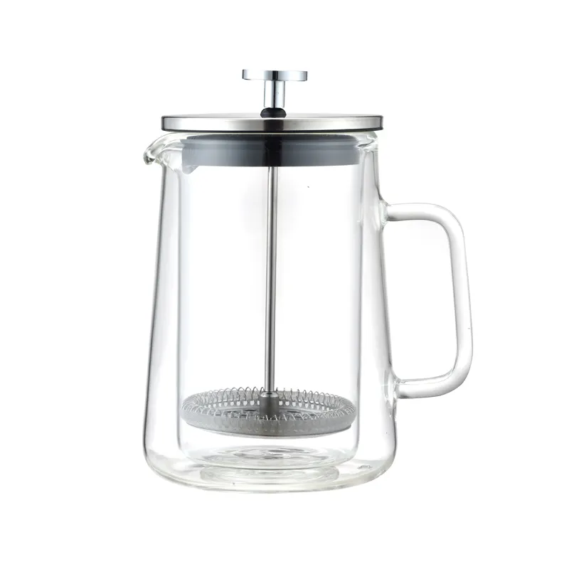 Double-Wall Insulated Borosilicate Glass Tea & Coffee Press,Large French Press Coffee Maker & Camping Coffee Pot