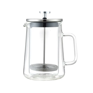 Double-Wall Insulated Borosilicate Glass Tea & Coffee Press,Large French Press Coffee Maker & Camping Coffee Pot