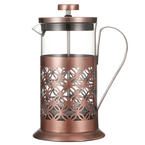 Highly Custom Elegant Coffee Maker 304 Food Grade Stainless Steel Coffee Pot Coffee Maker Copper Steel Metal French Press