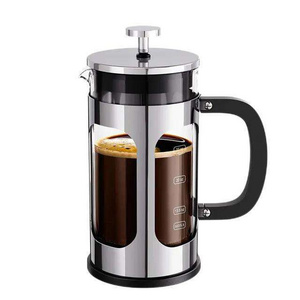 Customization Portable Drinkware Glass and Stainless Steel French Press 350ml Tea Maker French Press Coffee Pot