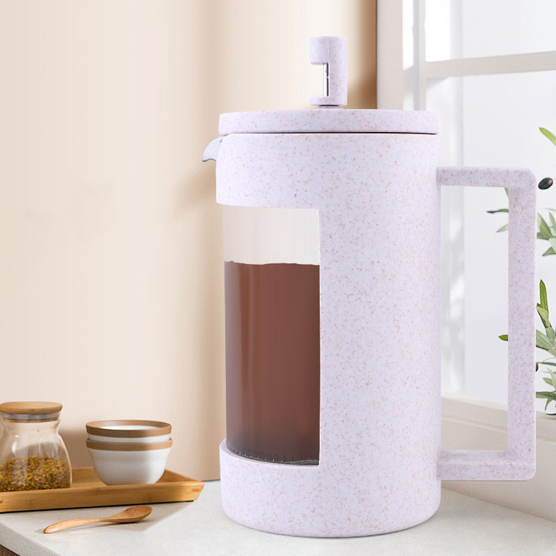 Kitchen French Press Espresso 350 ml Travel French Press, Stainless Steel Plunger and Glass White French Press Coffee Maker