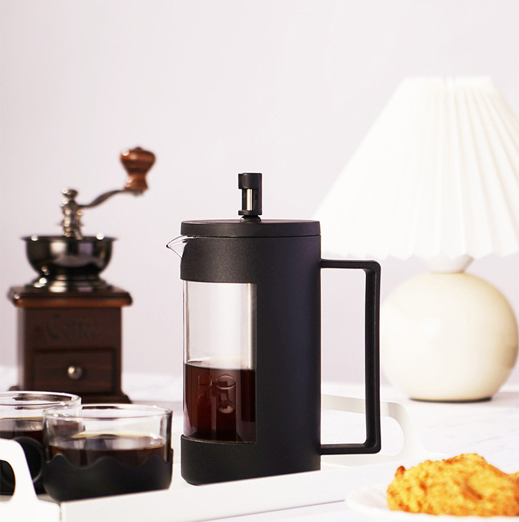 Glass French Coffee Press with Thickened Plastic Frame BPA Free Portable Coffee Maker