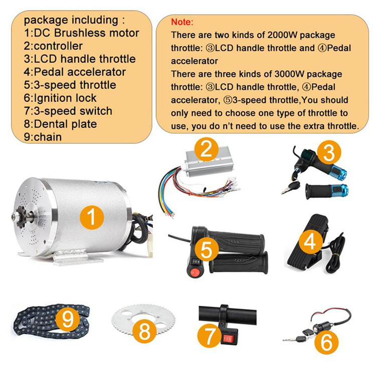 Best Sales 48V-72V 2000W 3000W Electric Scooter Motor Kit Electric Go kart kit bike Motor Electric Bike Conversion kit