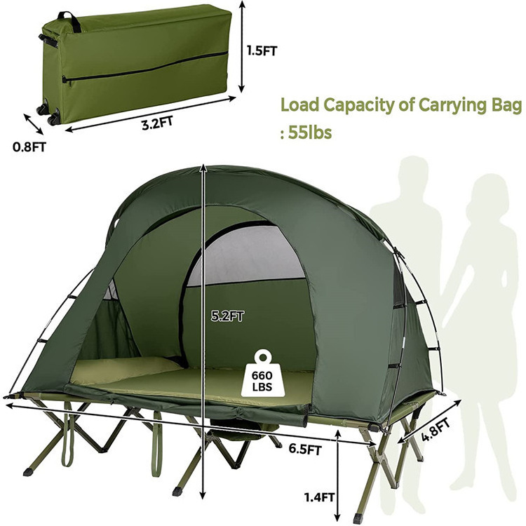 Hot Selling Double Deck Outdoor Off The Ground Tents Camping Mattress For Tent With Bed