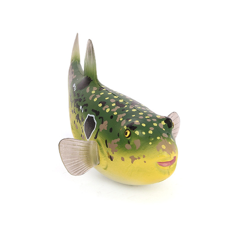 Wholesale Solid PVC Simulation  Fish Lobster Model Plastic Animal Toys Sea Creature Toys Pufferfish Animal Figurines Toys