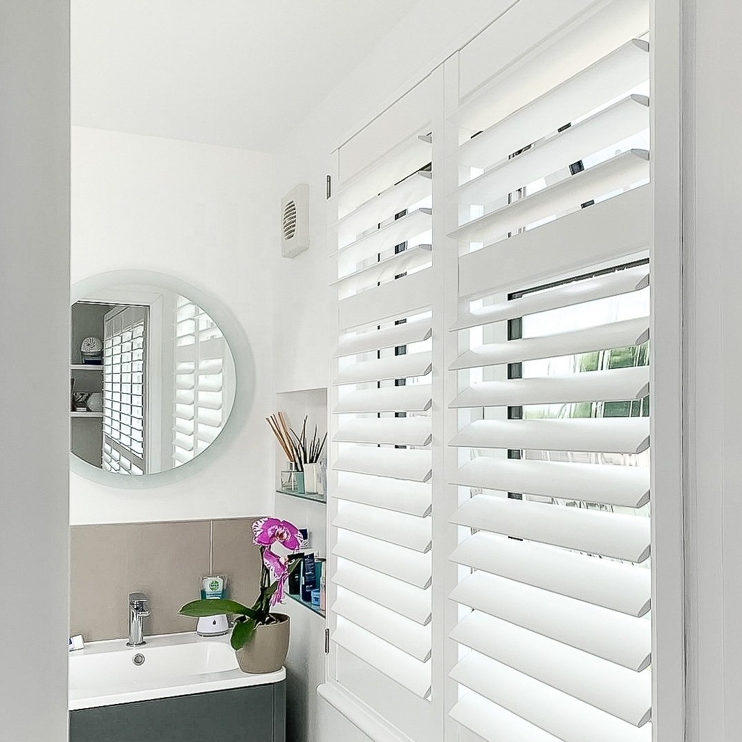 unique mechanical faux wood glass window plantation shutters for window