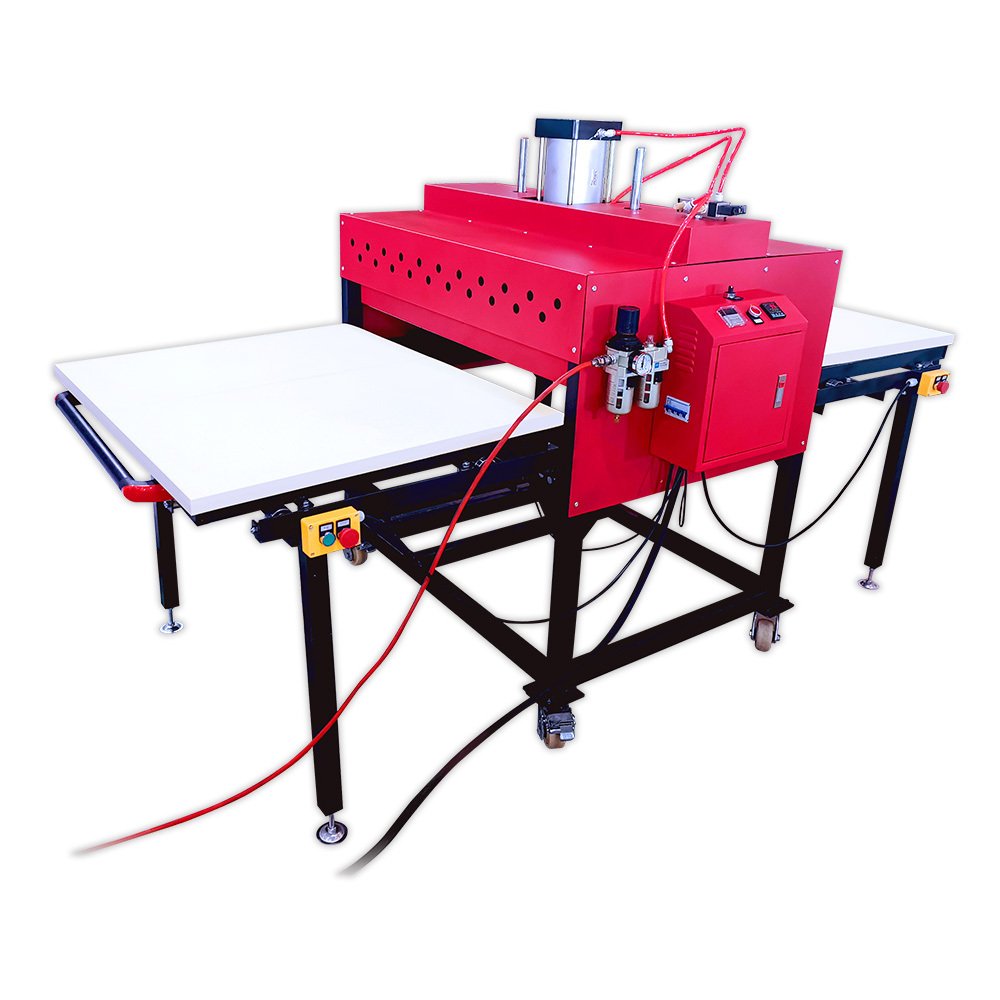 american automatic dual double sised auto pneumatic sublimation flatbed large format heat press with sliding plate and stand