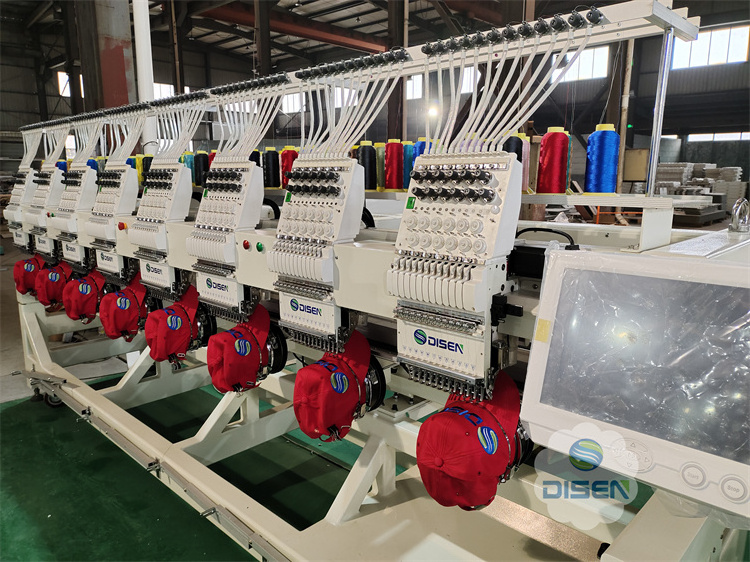 New Technology Textile Jack Flat Cap Sweater Computerized 12 Colours High Speed 9 Needle Multi 8 Head Embroidery Machine Price