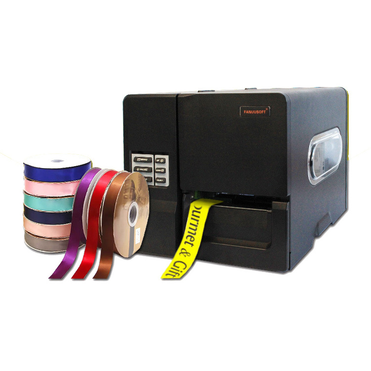 Potable lanyard textile fabric label satin ribbon printing machine automatic digital thermal ribbon hot foil stamping machine