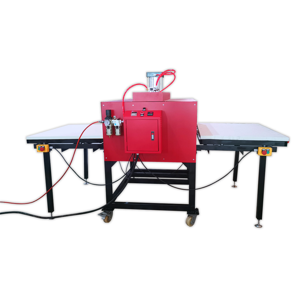 american automatic dual double sised auto pneumatic sublimation flatbed large format heat press with sliding plate and stand