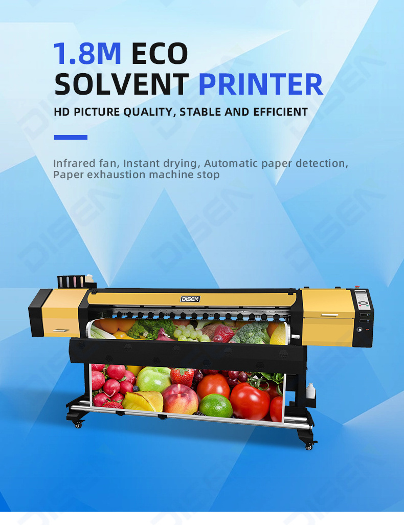 1.8m 1440dpi Dx5/xp600/i3200 Eco Solvent Wide Format Printer Outdoor Banner/tarpaulin/vinyl Printer Price