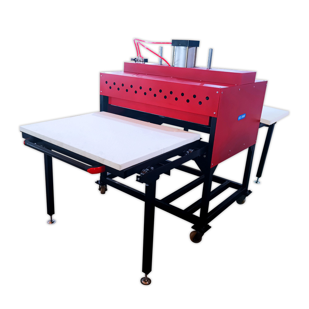 american automatic dual double sised auto pneumatic sublimation flatbed large format heat press with sliding plate and stand