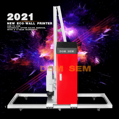 DOMSEM automatic vertical wall printer for  3d wall printing machine with  Epsn 10 generation printing nozzle inkjet printer