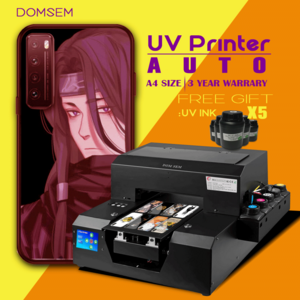 DOM SEM Factory direct sale A4 Led UV flatbed Inkjet Printer for phone case logo pvc card printing machine