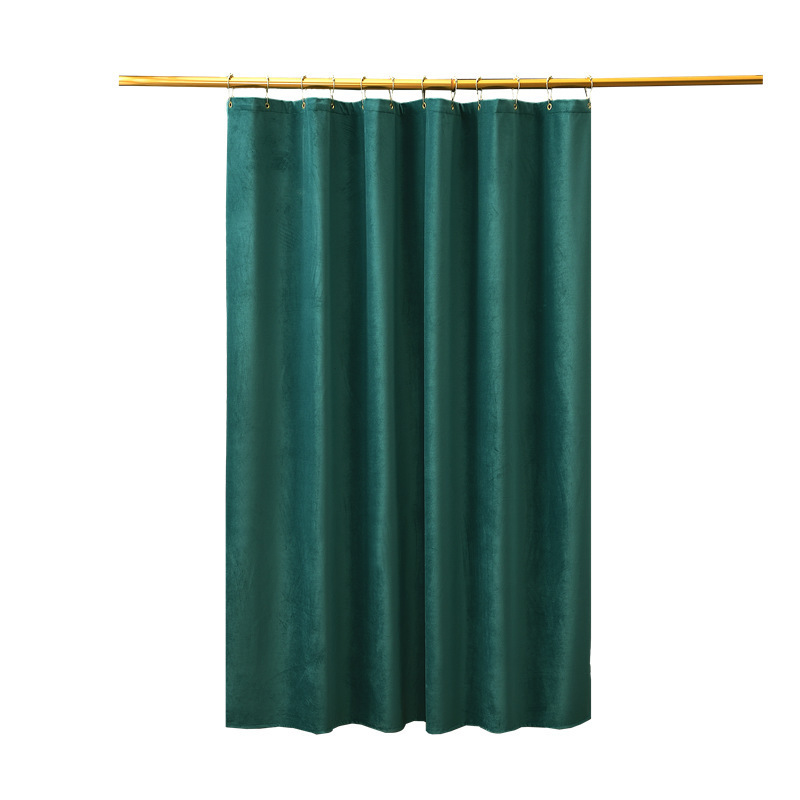 Nordic luxury christmas velvet waterproof shower curtain solid color partition curtain shower bathroom curtain