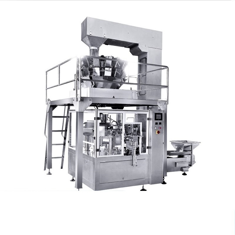 Rotary stand up bag automatic snacks filling machine pet food packaging machine dehydrated dried vegetables packing machine