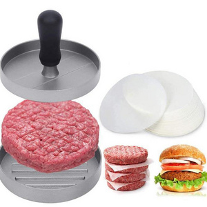 Wholesale Non-stick Manual Pie Beef Meat Burger Press with Wax Paper Hamburger Meat Mold Ring