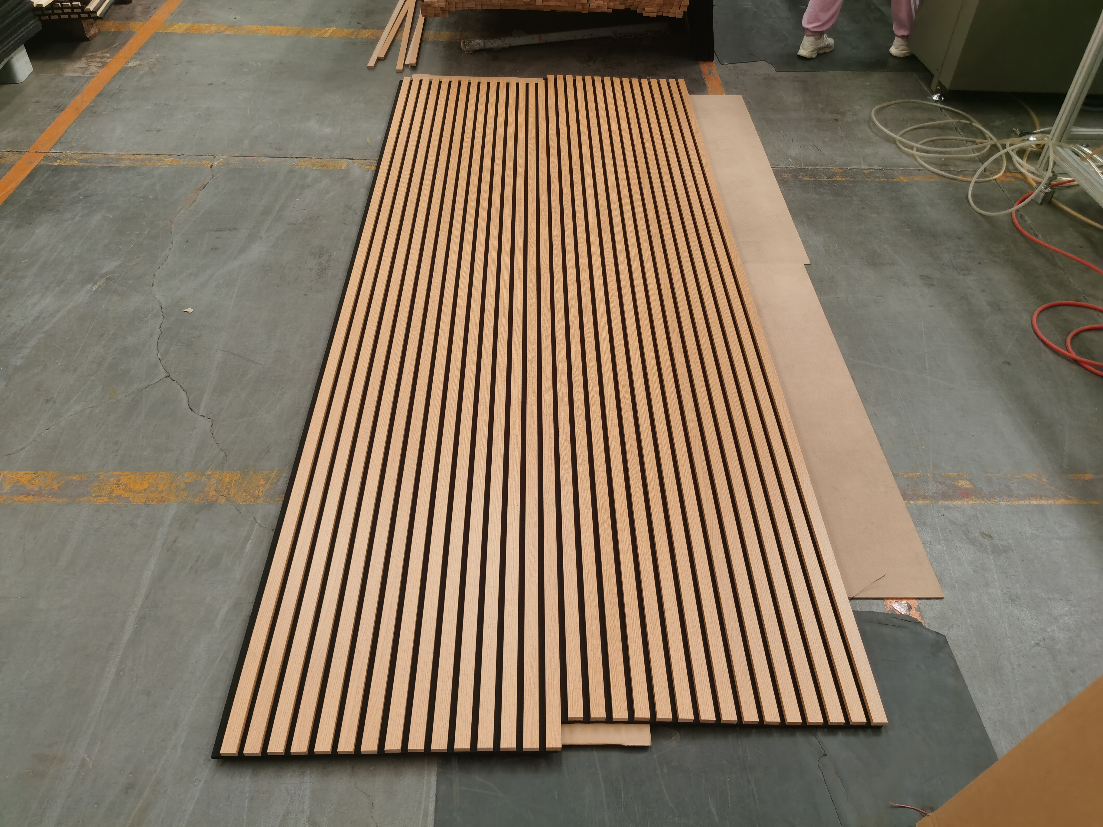 Fireproof Wooden Wool Slatted Decorative Wood Wall PET Acoustic Panel