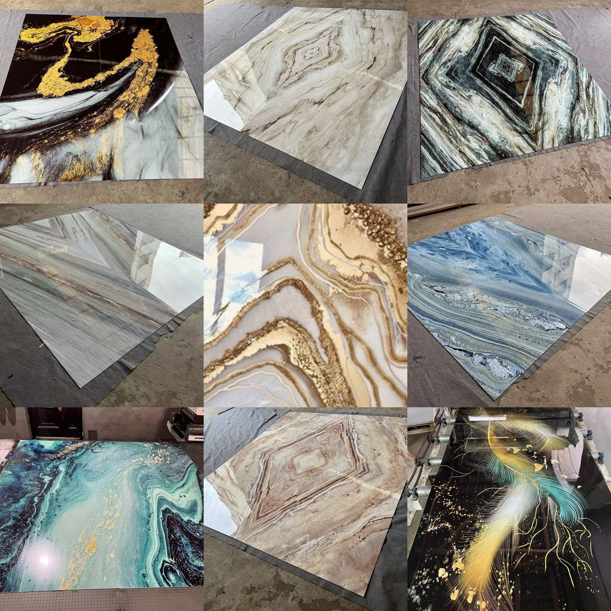 high glossy uv marble pvc wall panels sheet celling board water proof