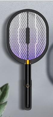 2023 Outdoor Indoor Usb Rechargeable Insect Fly Killer Uv Led Lamp Bat 2 in 1 Mosquito Swatter with Base Electric Flies Racket