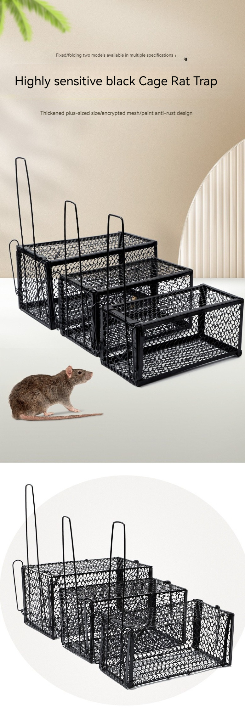 Cost Effective Indoor Household Fully Automatic Rat Catching Tools Iron Mesh Cages Mouse Trap Cage