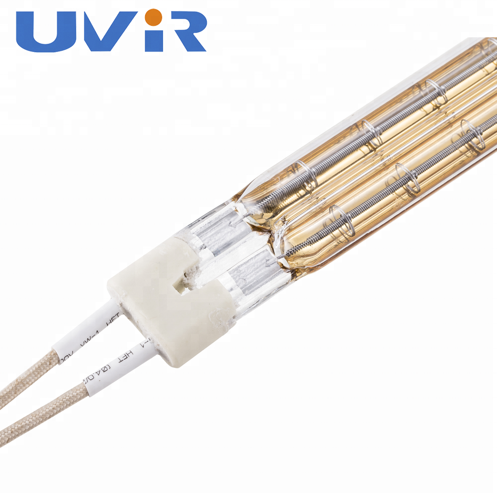 Double tube straight quartz tube twin IR heating element 115V 450W