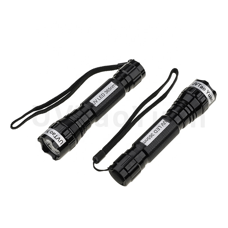 365nm Torch 3W UV LED Rechargeable and Portable Flashlight 365nm Aviation Aluminum UV Light