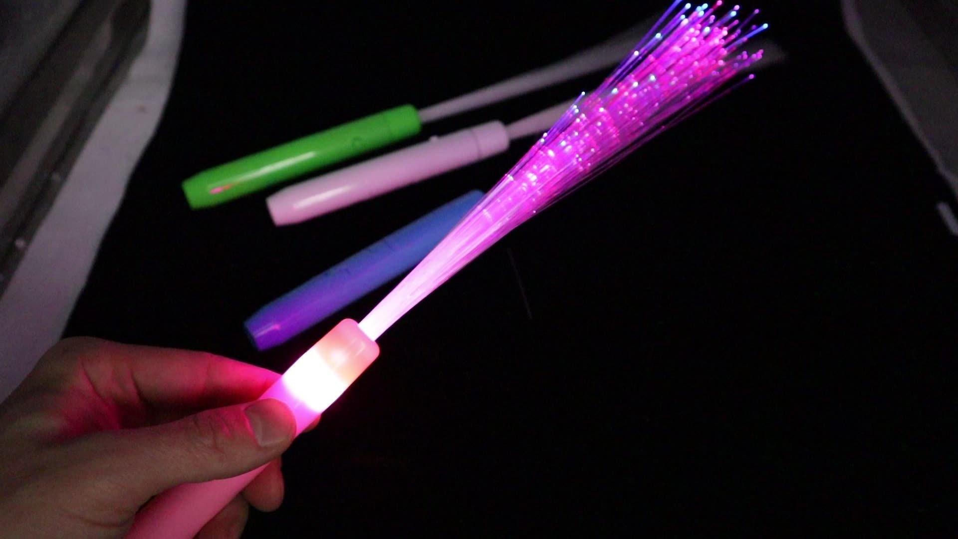 LED Glow Fever Light Up Fiber Optic Stick Glow Wand LED Magic Wand For Birthday Wedding Concert Cheer Props