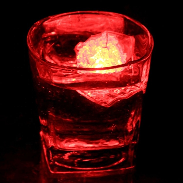 Rose LED Ice Cubes For Decoration Bar KTV Wine  Light Up When Meeting Water Induction Ice Cubes