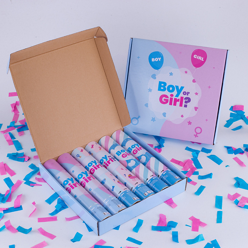 Gender Reveal Confetti Cannon Surprise Party Boy Or Girl Gender Reveal Poppers