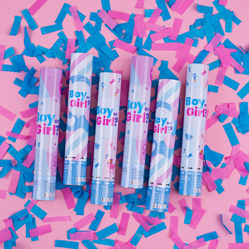 Gender Reveal Confetti Cannon Surprise Party Boy Or Girl Gender Reveal Poppers