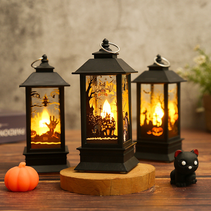 Halloween Skeleton Pumpkin Night Light Wind Light Simulation Flame LED Electronic Candle Light