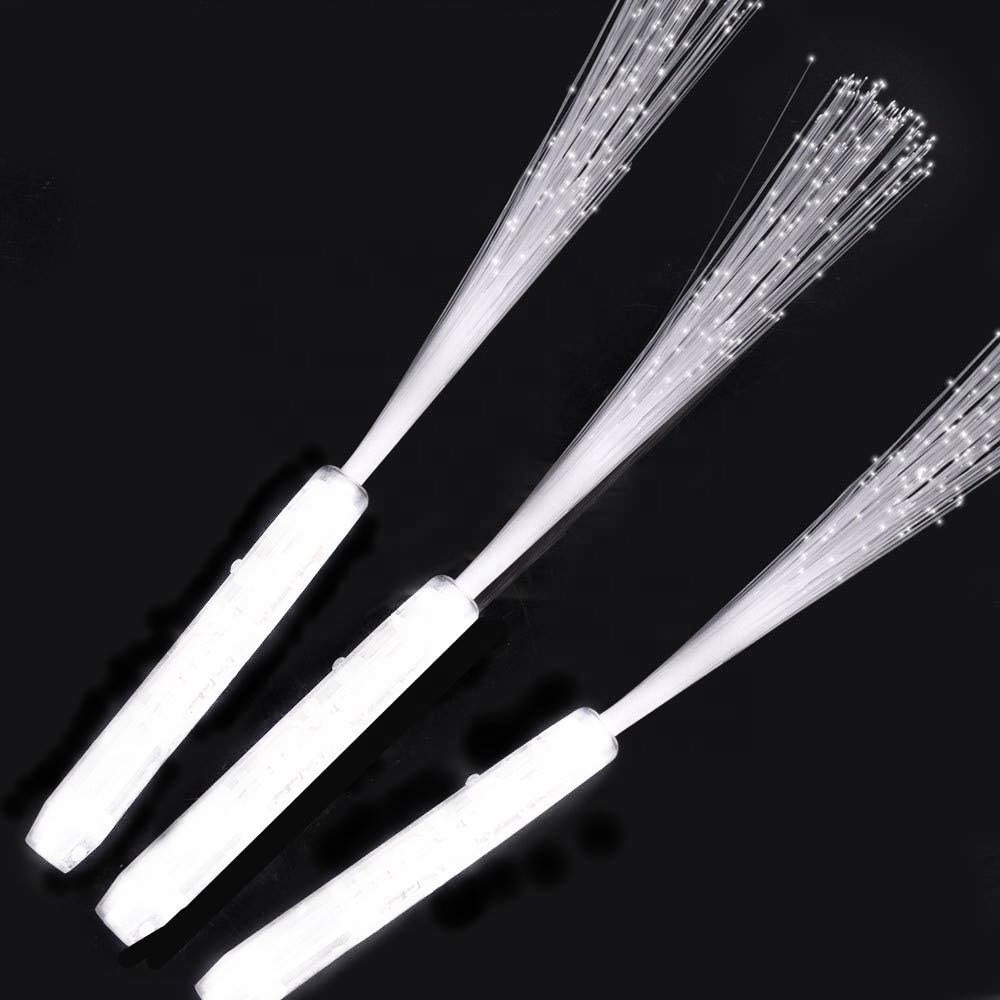 LED Glow Fever Light Up Fiber Optic Stick Glow Wand LED Magic Wand For Birthday Wedding Concert Cheer Props