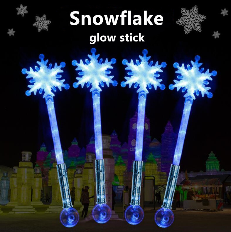 LED Flash Stick Colorful Christmas Snowflake Glow Stick Flash Stick Children's Glow Toy Atmosphere Cheering Props