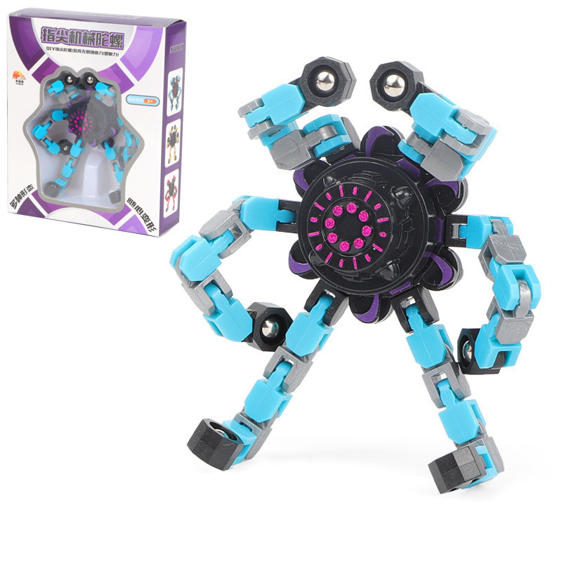 New Robot Toy Fashion Creative Chain Deformation Compression Rotating Adult Decompression Fingertip Spinning Toy