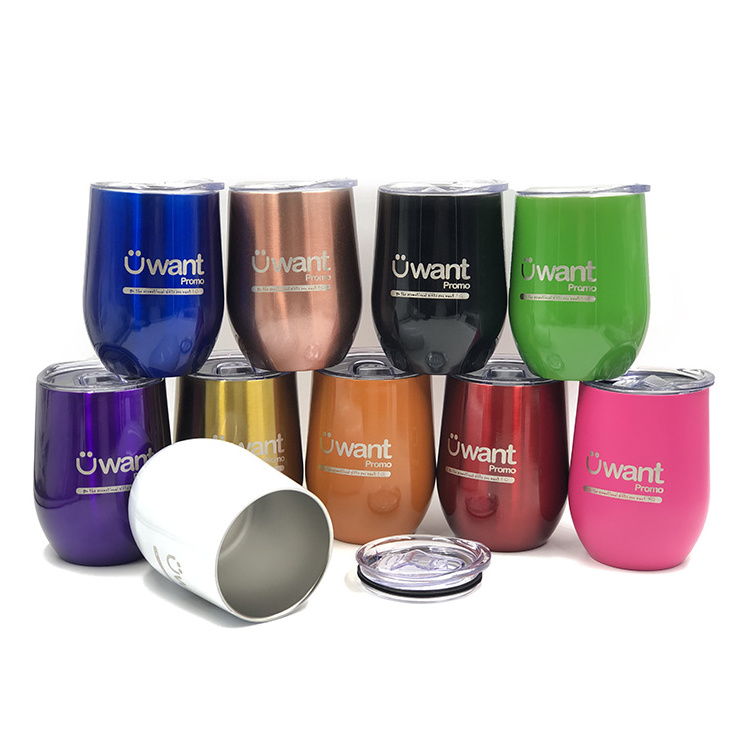 Custom Laser Logo Eggshell Shape 12oz Stainless Steel Wine Tumbler