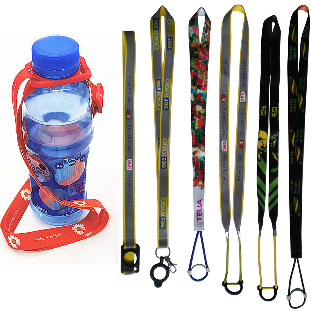 Hot sale water bottle holder lanyard custom sublimation lanyard drink bottle lanyards