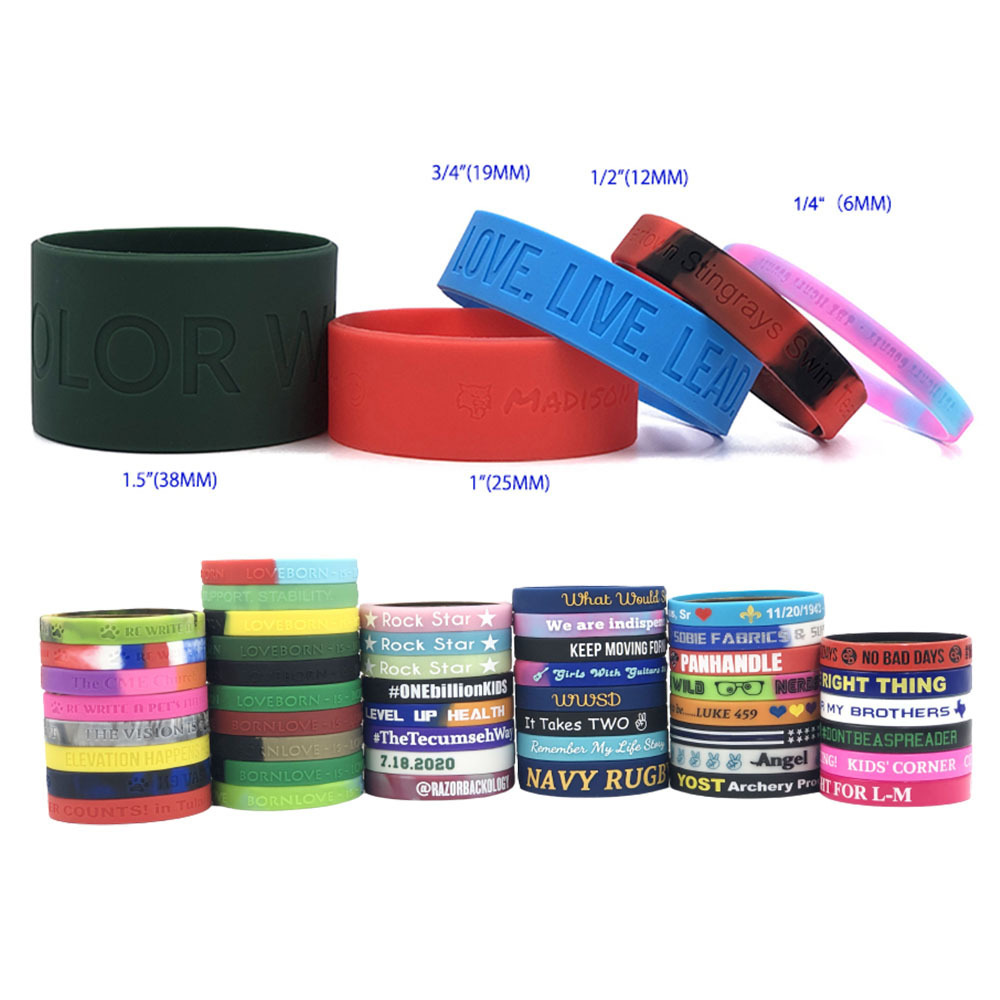 Personalized Ink Injected Wrist Band Rubber Bracelet Custom Logo Silicone Wristband for Promotional & Business Gifts