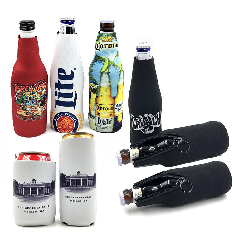 2024 custom logo Neoprene slim Beer holder Can stubby holder Cooler koozy drink coozies sublimation can cooler