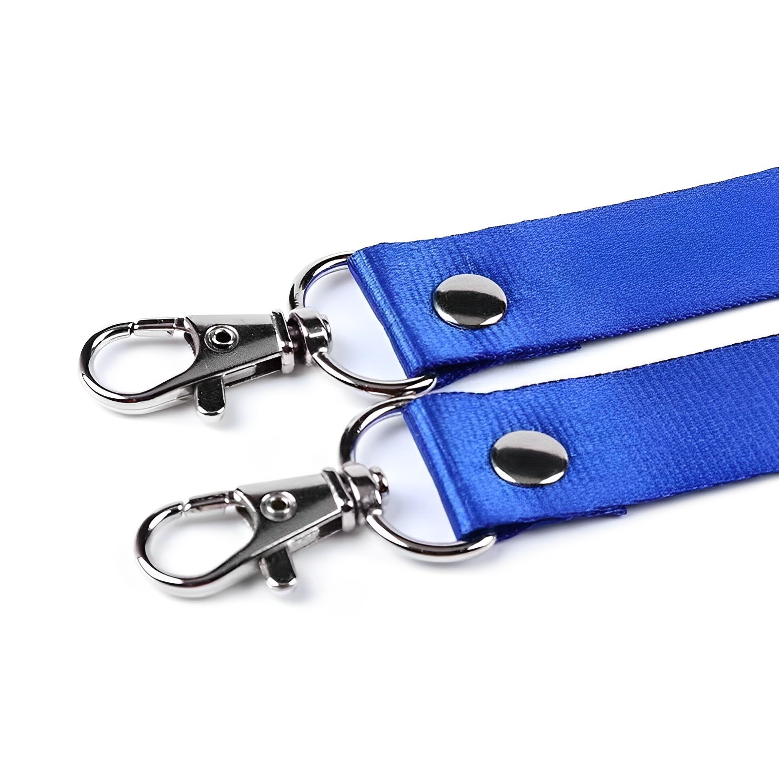 Plain Id Badge Card Lanyard With Plastic Holder Lanyard Double Hook With Id Card Badge Holder Blue