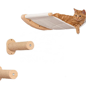 Cat Hammock Wall Mounted Cat Shelf with Two Steps Cat Wall Shelves and Perches for Sleeping,