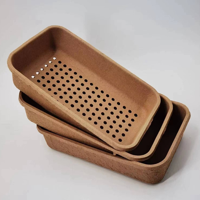 Brown color disposable paper pulp material derived cat litter sifting box