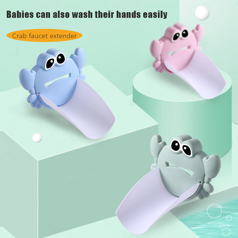 Baby Safety Children Washing Hands Cute Cartoon Bathroom Crab Shape Sink Faucet Chute Extender for Toddlers